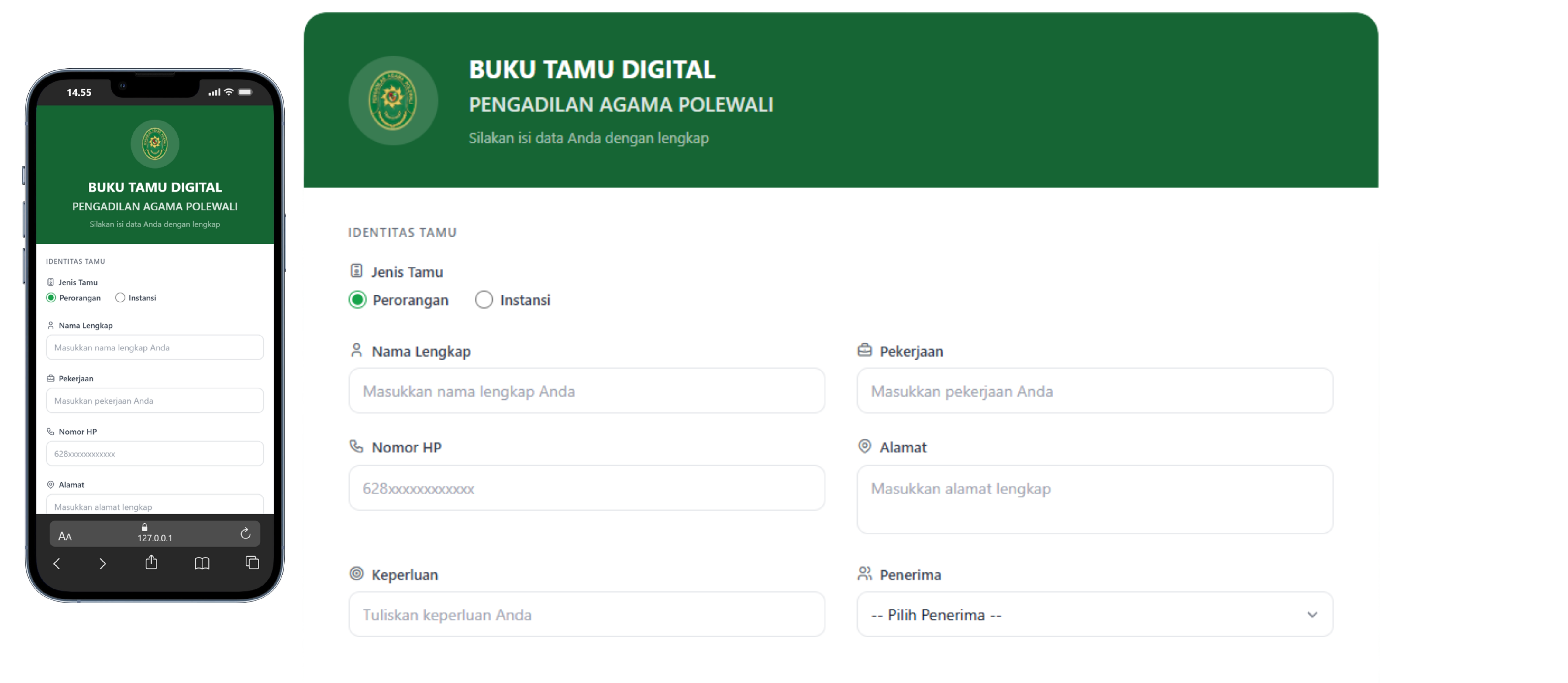 Screenshot Sistem Surat Masuk