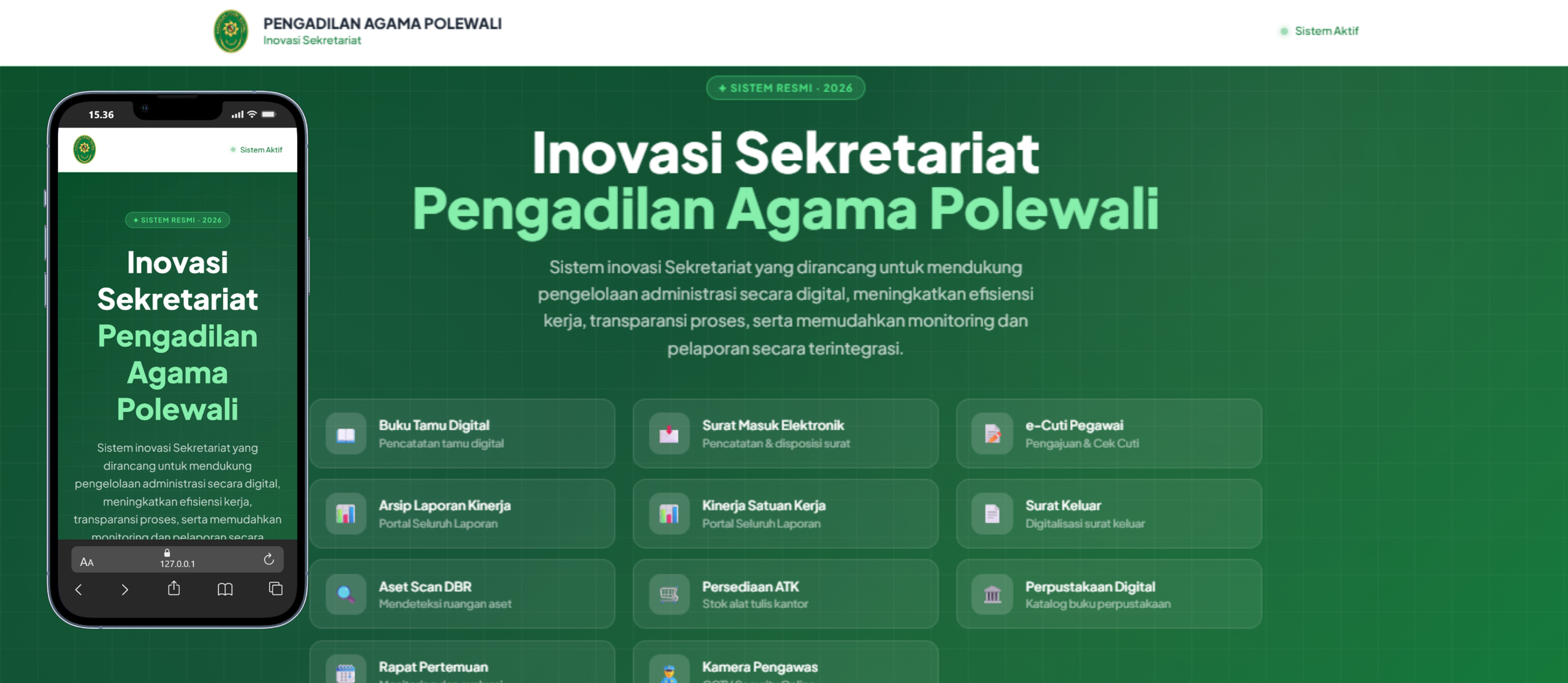 Screenshot Landing Page Inovasi